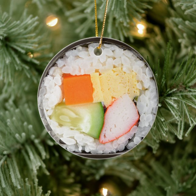 Sushi Ornament with Message and Date on Back (Tree)