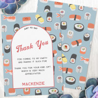 Sushi Party Carte de remerciements
