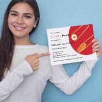 Sushi Party Custom Invitation