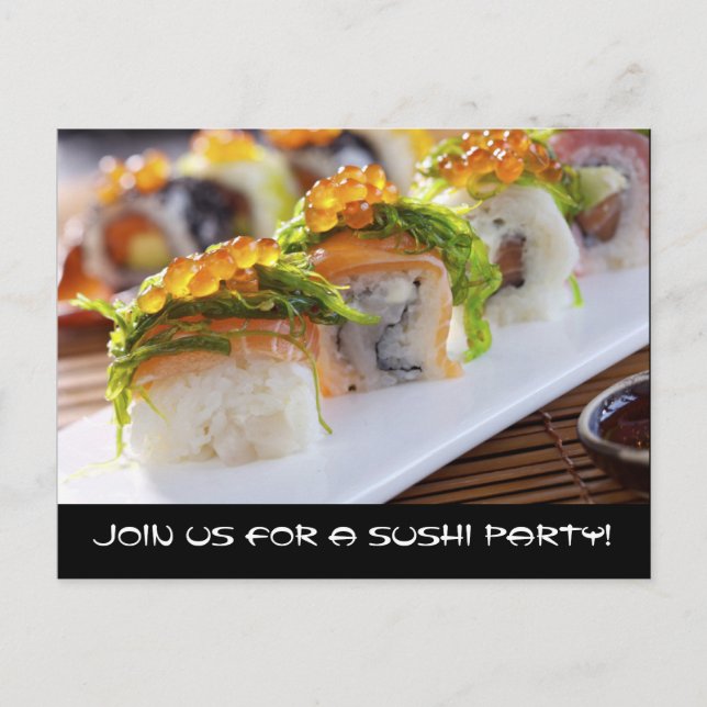 Sushi Party Invitations (Front)