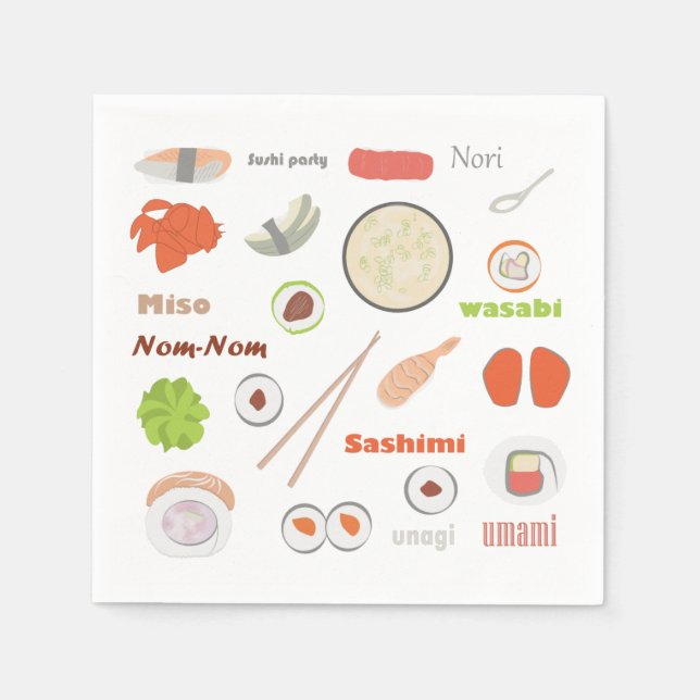 Sushi Party Napkins (Front)