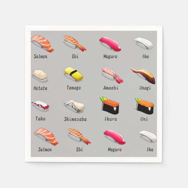 Sushi Party Napkins (Front)