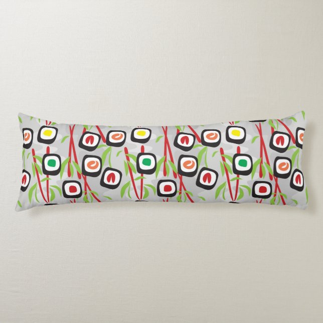 Sushi Pattern Body Pillow (Front)