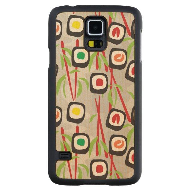 Sushi Pattern Carved Maple Galaxy S5 Case (Back)