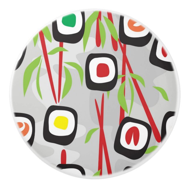 Sushi Pattern Ceramic Knob (Front)