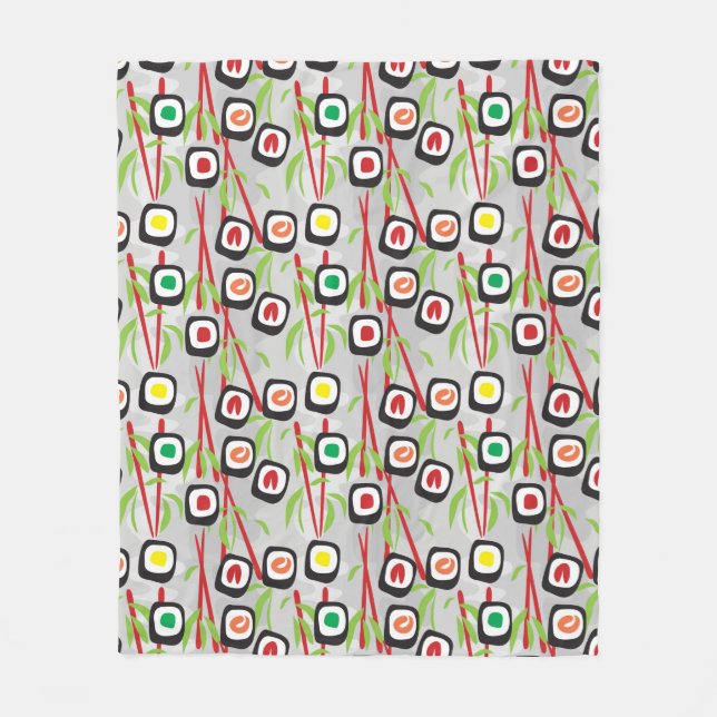 Sushi Pattern Fleece Blanket (Front)