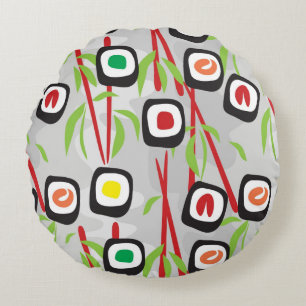 Sushi Pattern Round Pillow