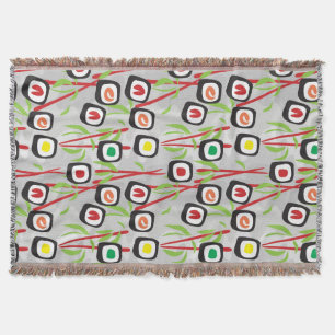 Sushi Pattern Throw Blanket