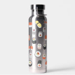 Sushi Pattern Water Bottle<br><div class="desc">A fun sushi food art pattern for those who love Japanese cuisine.  Original art by Nic Squirrell. Change the bottle colour to customize.</div>