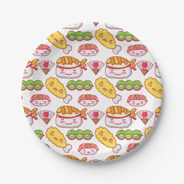Sushi Pink Party Paper Plate- Special occasions. Paper Plate (Front)
