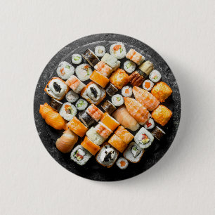 Sushi Platter 2 Inch Round Button