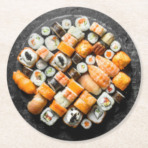 Sushi Platter paper coasters