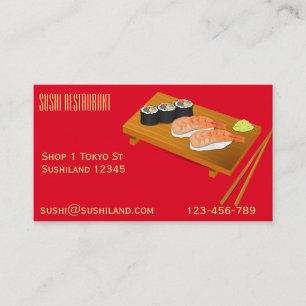 Sushi restaurant or catering business business card