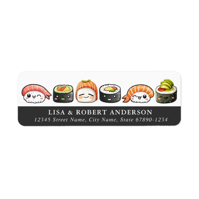 Sushi Return Address Labels (Front)
