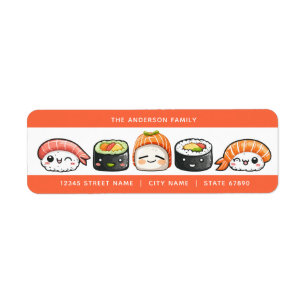 Sushi Return Address Labels