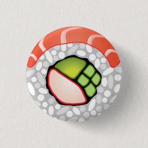 Sushi Roll 1 Inch Round Button