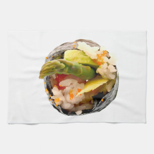 Sushi Roll Asparagus Rice Japanese Food Template Kitchen Towel