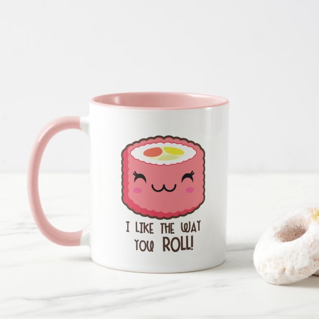 Sushi Roll Emoji Mug (With Donut)