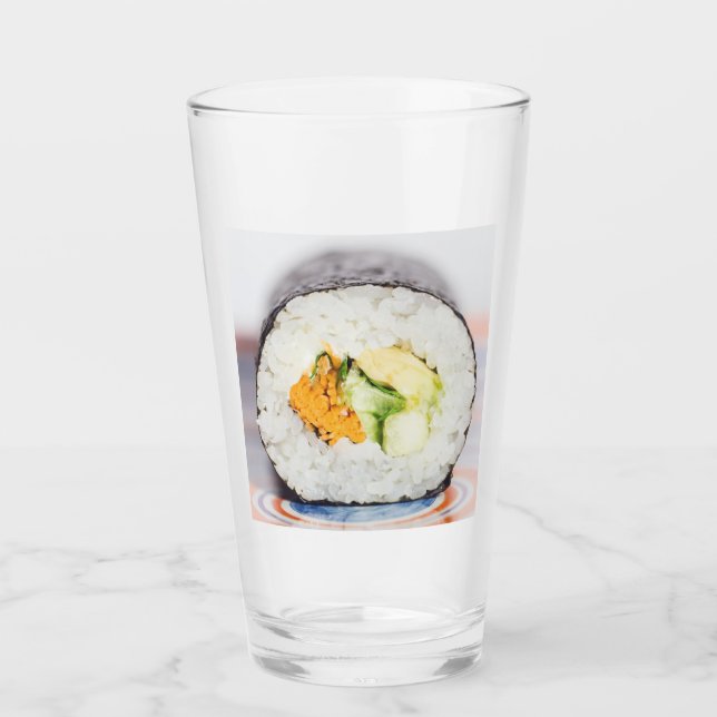 Sushi roll Fish and rice Glass (Front)