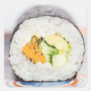 Sushi roll Fish and rice Square Sticker
