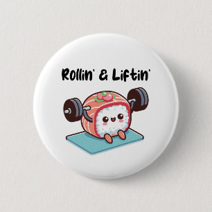 Sushi Roll Lifting Weights 2 Inch Round Button