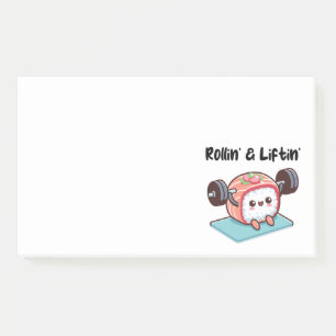 Sushi Roll Lifting Weights Post-it Notes