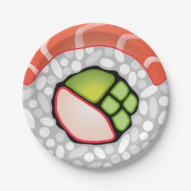 Sushi Roll Paper Plate (Front)
