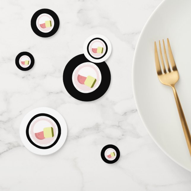 Sushi Roll Salmon Birthday Restaurant    Confetti (Group)