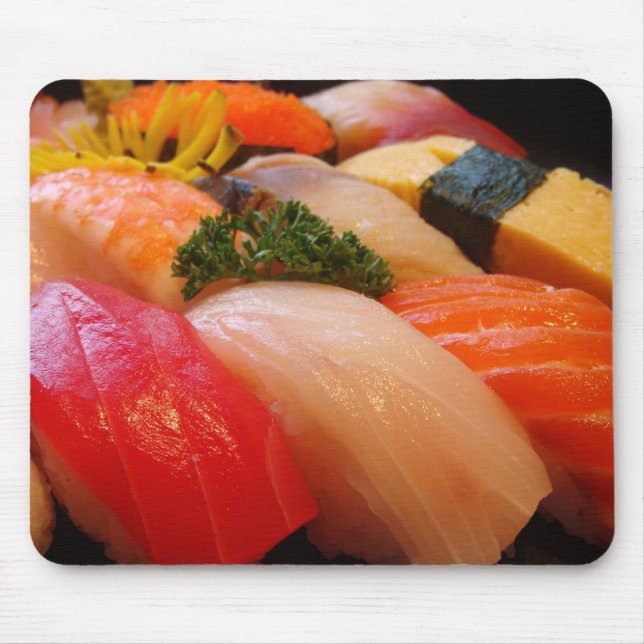 Sushi roll sashimi top foodie chef hipster photo mouse pad (Front)