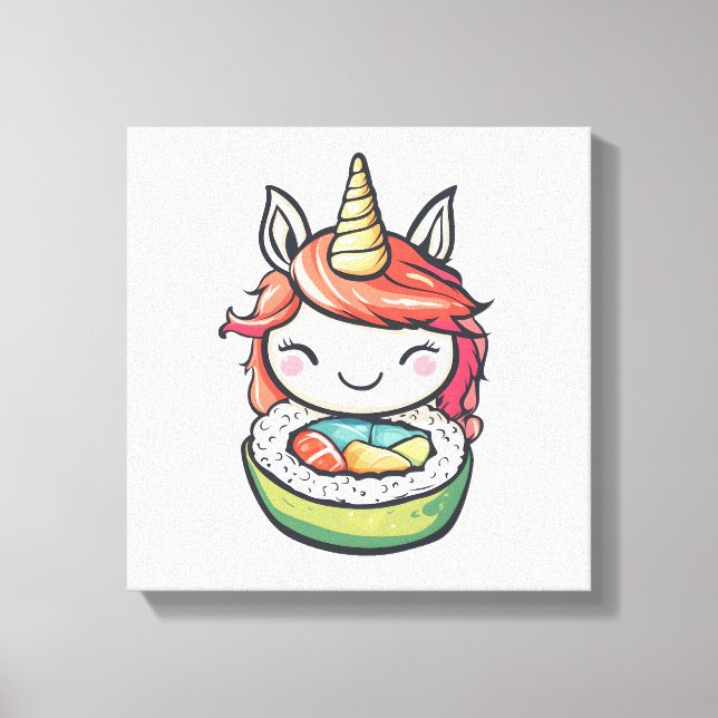 Sushi Roll Unicorn (1) Canvas Print (Front)