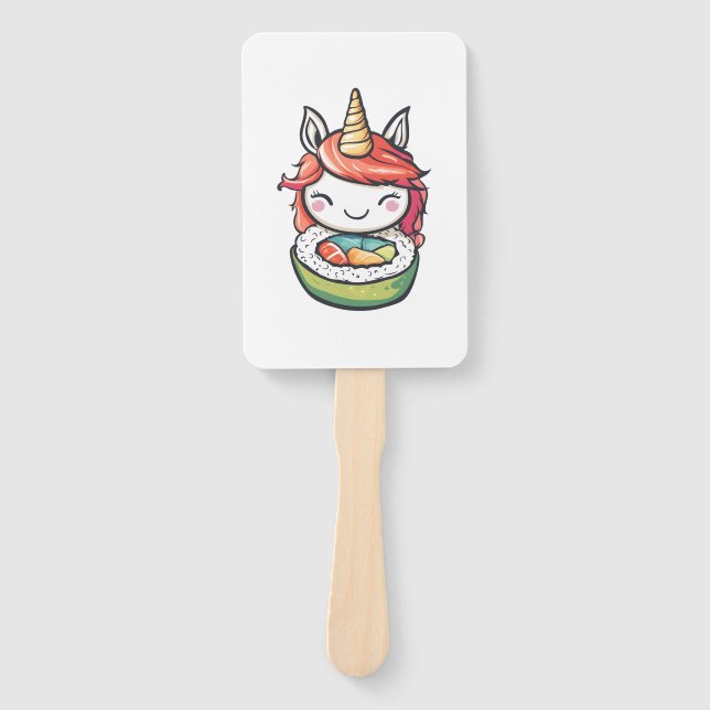 Sushi Roll Unicorn (1) Hand Fan (Front)