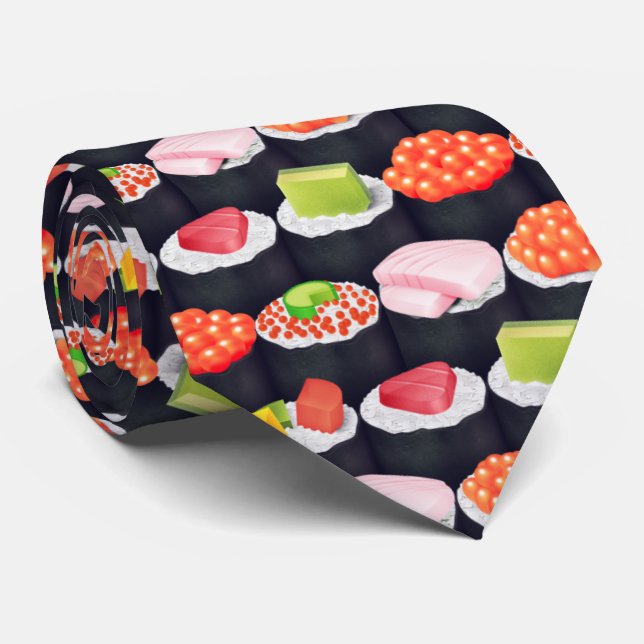 sushi rolls mens menswear neckties neck tie (Rolled)