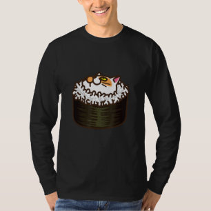 Sushi Rolls Persian Cat  Japanese Foodie Kitty T-Shirt