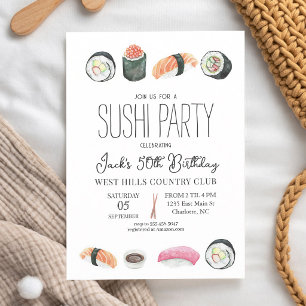 Sushi & Sake Birthday Celebration Invitation