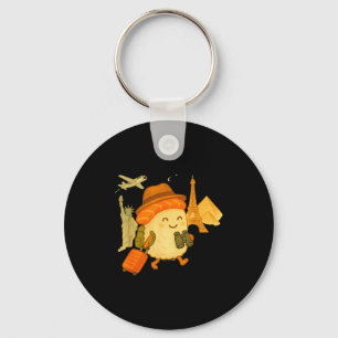 Sushi Salmon Roll Loves To Travel Keychain