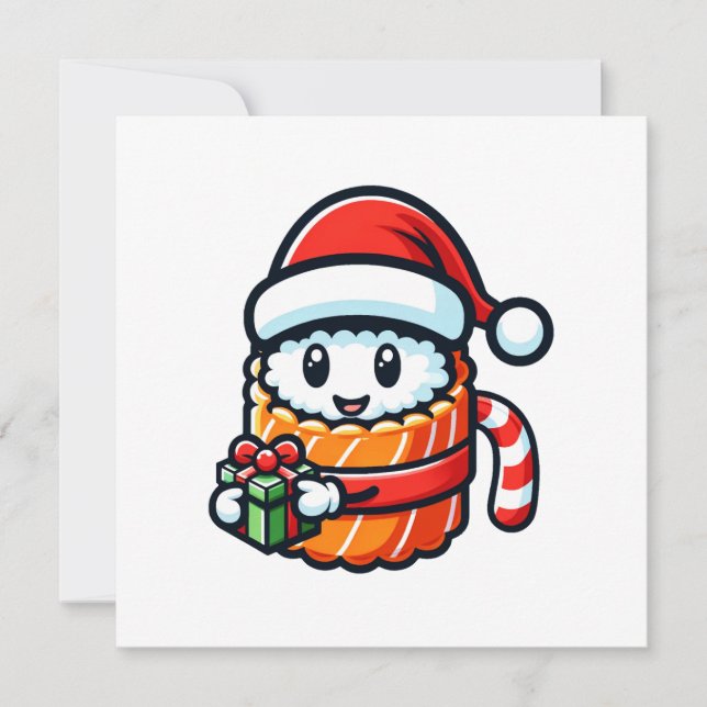 Sushi Santa - Festive Roll with Gift Invitation (Front)