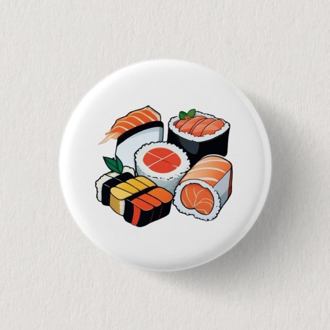 Sushi Set 1 Inch Round Button (Front)