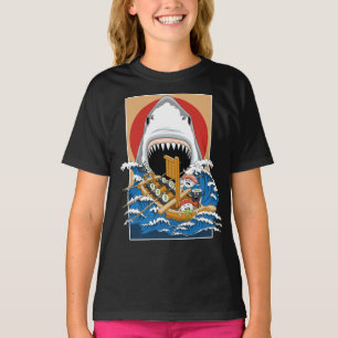 Sushi Shark Attack Illustration T-Shirt