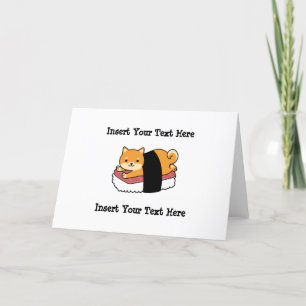 Sushi Shiba Inu - Cute Dog Japanese Food Holiday Card