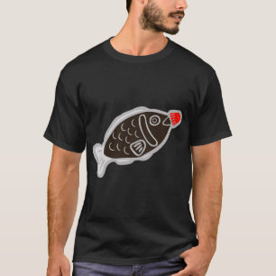 Sushi Soy Fish Pattern in Blue T-Shirt