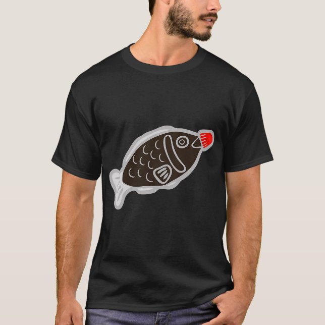 Sushi Soy Fish Pattern in Blue T-Shirt (Front)