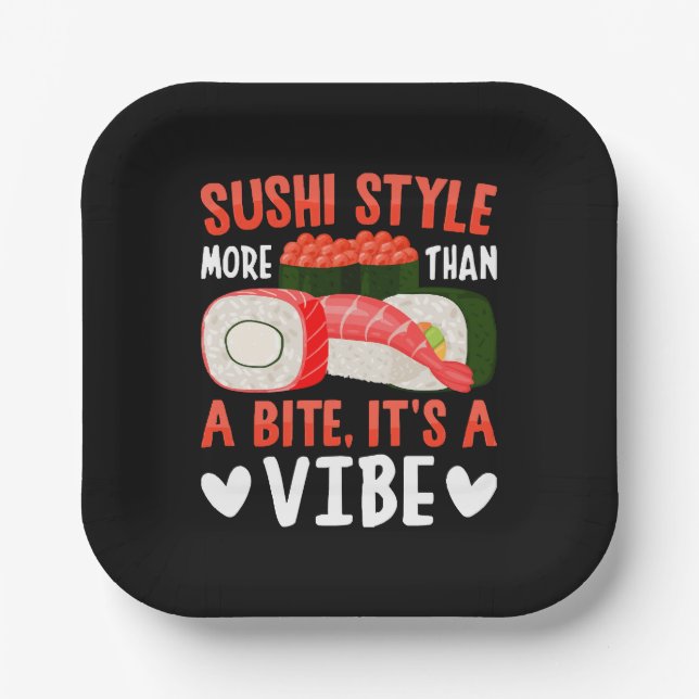 Sushi Style More Than a Bite Paper Plate (Front)