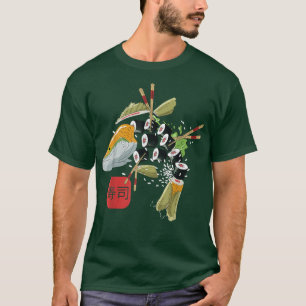 Sushi Super Food Fish Salmon Nigiri Japan Anime Ma T-Shirt