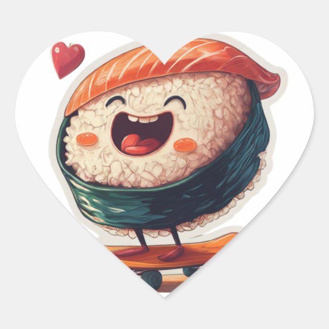 Sushi sur un rouleau ! Autocollant Animé (Devant)
