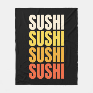 Sushi text design fleece blanket