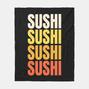 Sushi text design fleece blanket