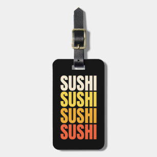 Sushi text design luggage tag