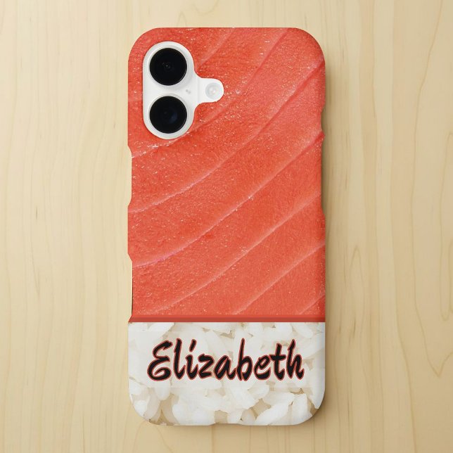 Sushi Time- Personalized Tuna (Personalized Sushi iPhone 17 Case- Table View)