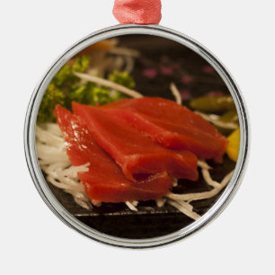 Sushi Tuna Tuna Party Time Fish Food Metal Ornament