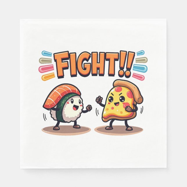 Sushi vs Pizza Napkin (Front)